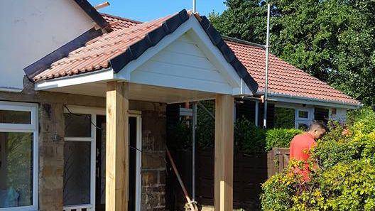 roof progress on a domestic home