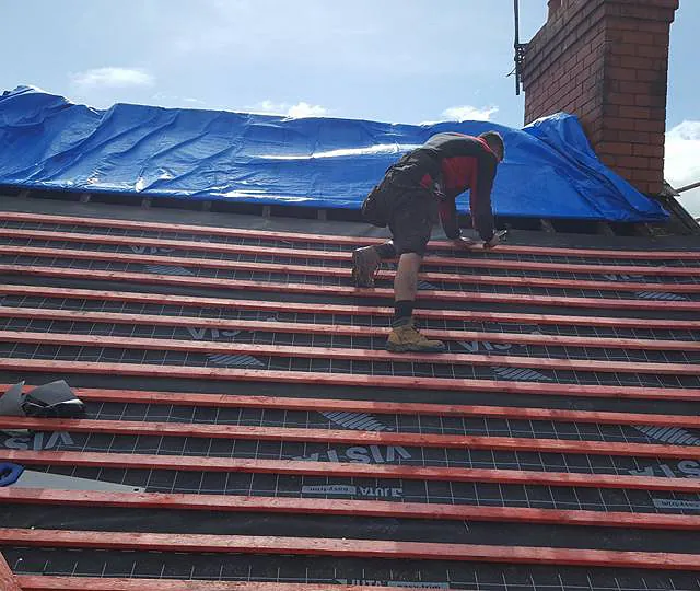 re-roofing work carried out by our team