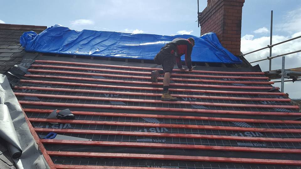 re-roofing work carried out by our team